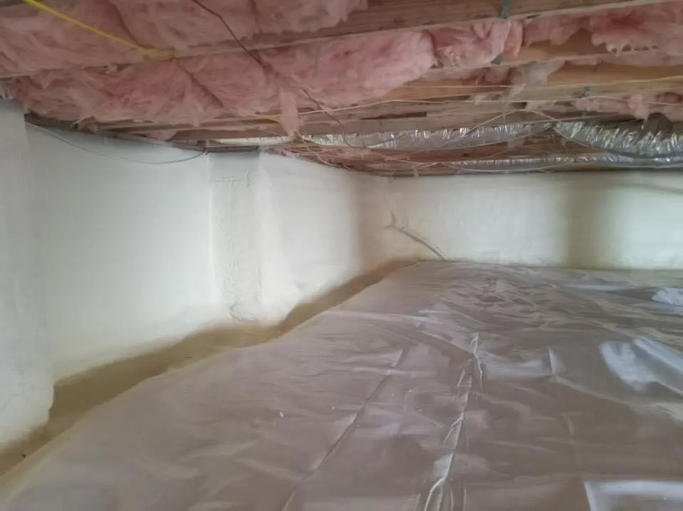 Crawl space encapsulation with closed-cell spray foam for Attic Insulation in Carlsbad